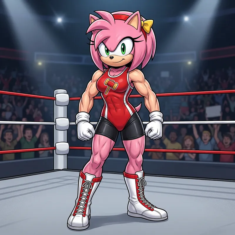 Amy Rose in Wrestling Gear - Full Body Showcase Amy Rose in Wrestling Gear - Full Body Showcase