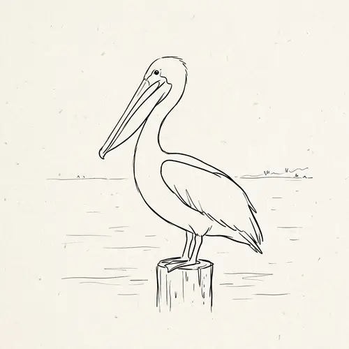 Simple Pelican Bird Sketch