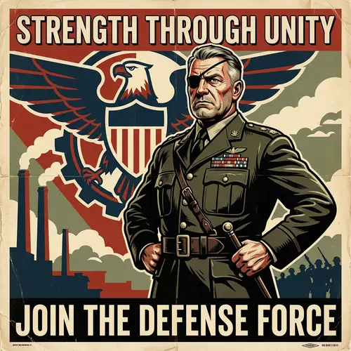 Vintage Military Poster Design | Mid-Century Propaganda Art