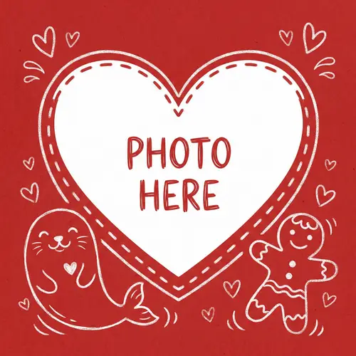 Valentine Card Template with Heart Design