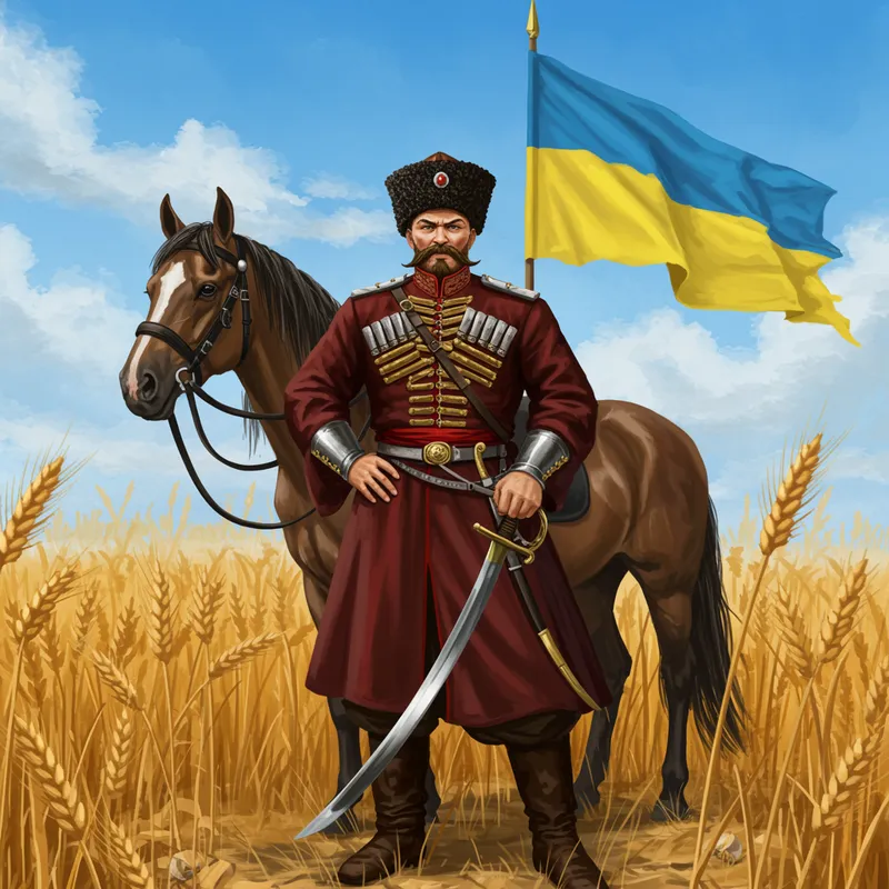 Epic Image of Ukrainian Cossack Character Epic Image of Ukrainian Cossack Character