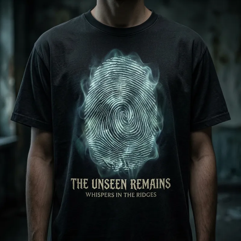 Mysterious Fingerprint T-Shirt Design | Horror & Intrigue
