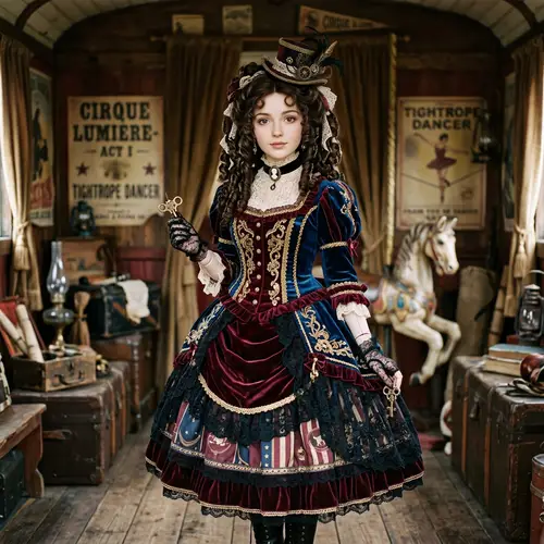 Victorian Circus Doll: Elegance & Intrigue
