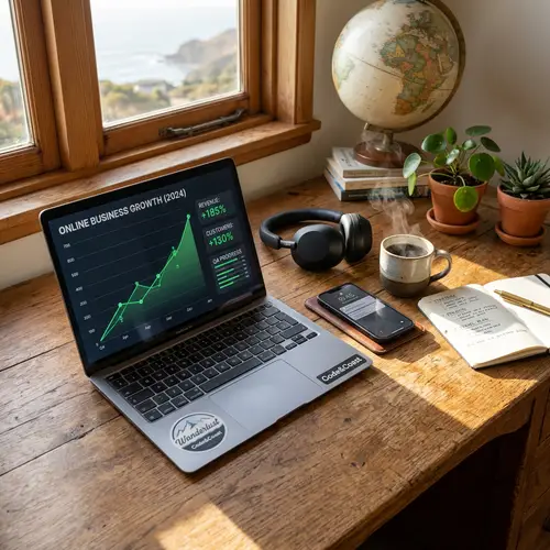 Modern Digital Nomad Workspace for Online Success