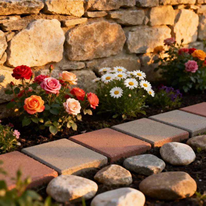Beautiful Flower and Stone Wall Designs