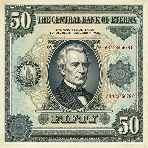 Intricate Banknote Design Featuring Public Figure Image