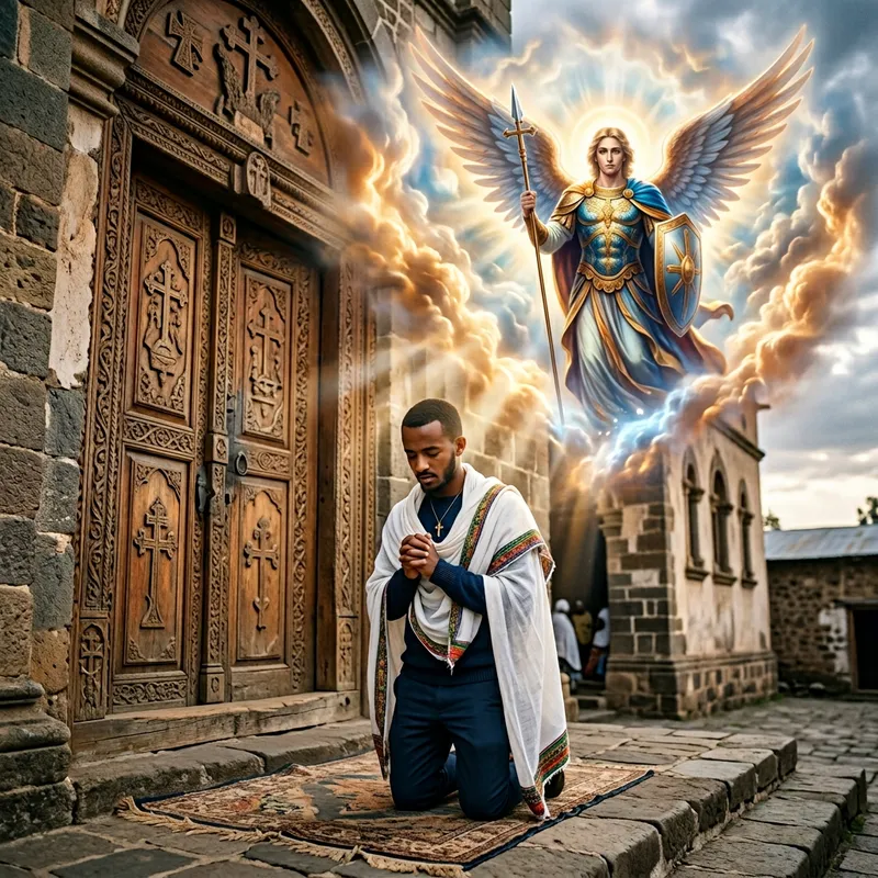 Prayer at Ethiopian Orthodox Church