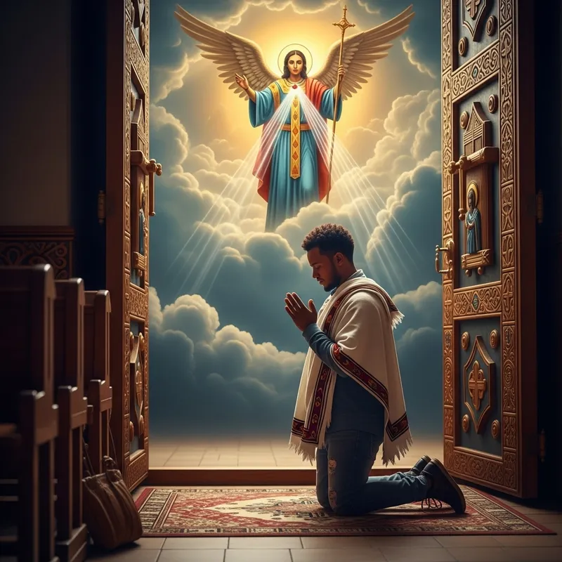 Prayer at Ethiopian Orthodox Church Prayer at Ethiopian Orthodox Church