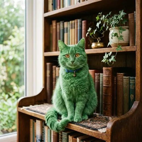 Unique Green Cat: A Rare Feline Wonder
