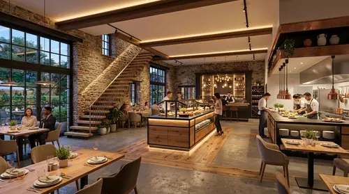 Stunning 3D Render of Hotel Restaurant Redesign