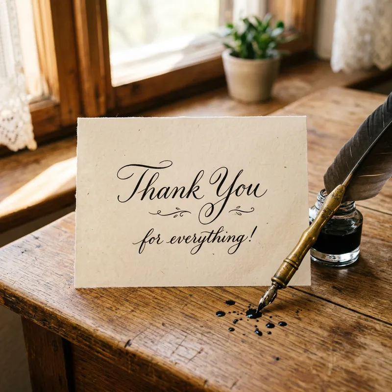Heartfelt 'Thank You' Message in Elegant Script