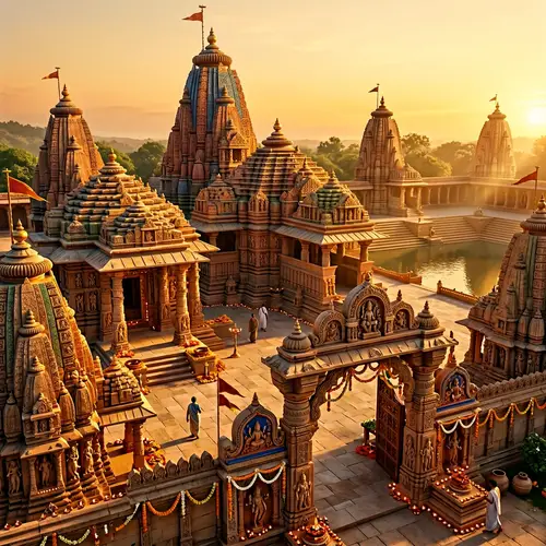 3D Animated Grand Temple Visualization - Indian Architecture