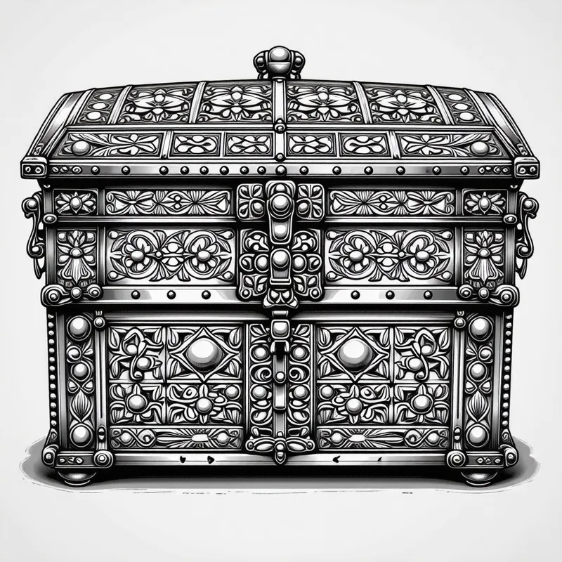 Yakut Silver Chest Jewellery Illustration for T-Shirt