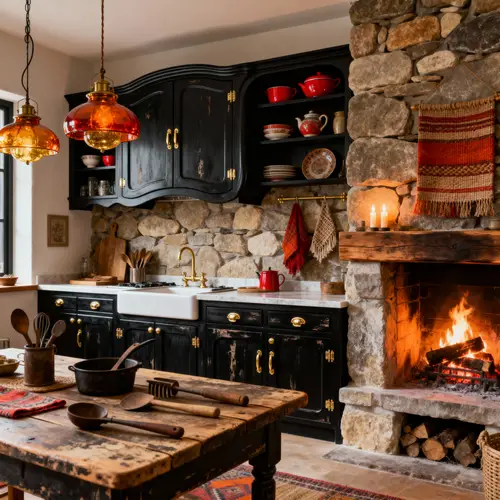 Renguko Black Cake with Vintage Fire Colors