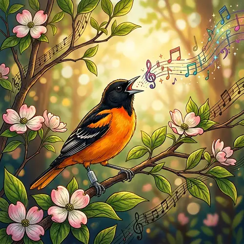 Oriole Singing Music - Nature's Melodious Serenade
