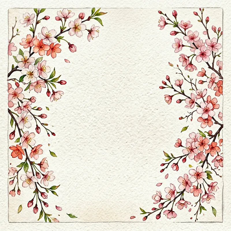 Watercolor Cherry Blossom Background Design