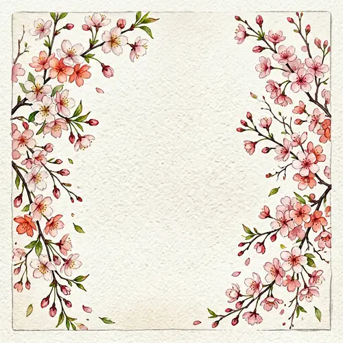 Watercolor Cherry Blossom Background Design