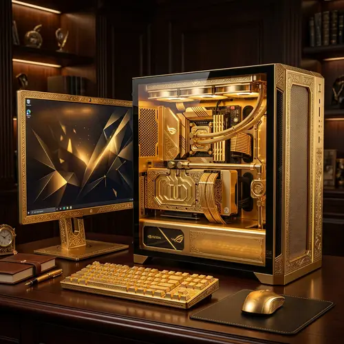 Luxury Gold Personal Computer | High-End Technology