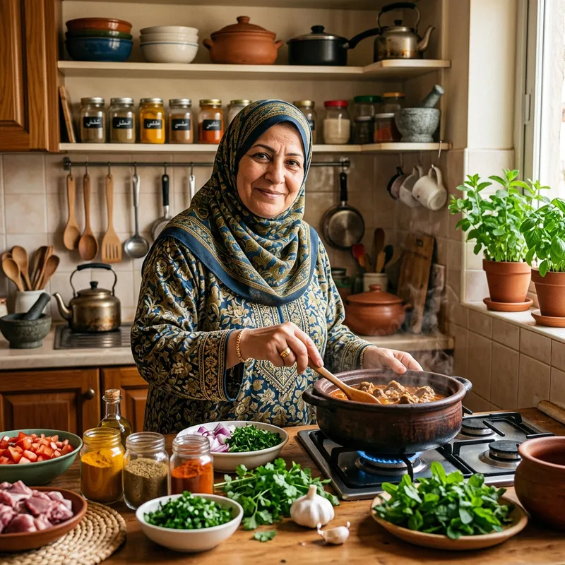 Middle-Eastern Mother in Traditional Arabic Attire