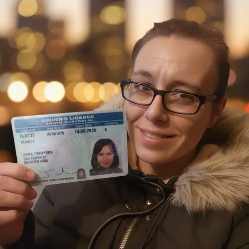 Confident Model Selfie with ID Card | Urban Portrait
