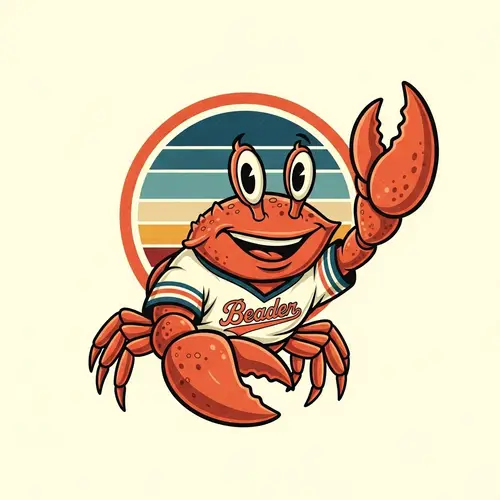 Sporty Retro Crab Mascot Design
