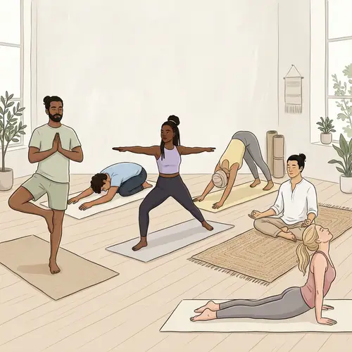 Minimalist Yoga Poses Illustration: Diversity and Harmony