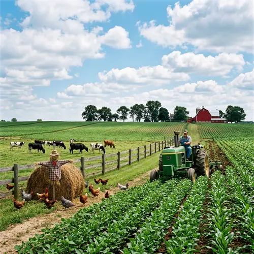 Captivating Agricultural Scene with Crops and Farm Life