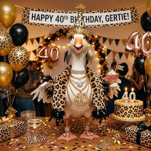 Silly Goose Turns 40: Leopard Print & Bling Party