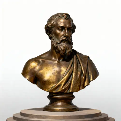 Realistic Bronze Man Bust Sculpture - Historical Art