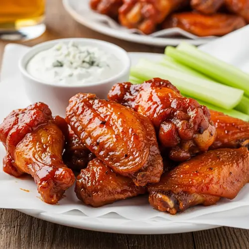 Tangy Chicken Wings with Blue Cheese Dip