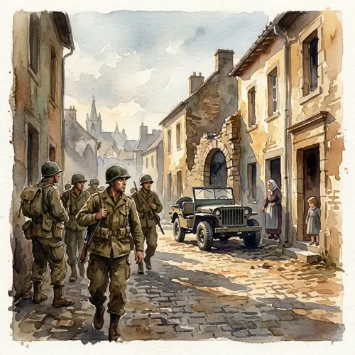Watercolor WWII Art: Light & Shadow Capture
