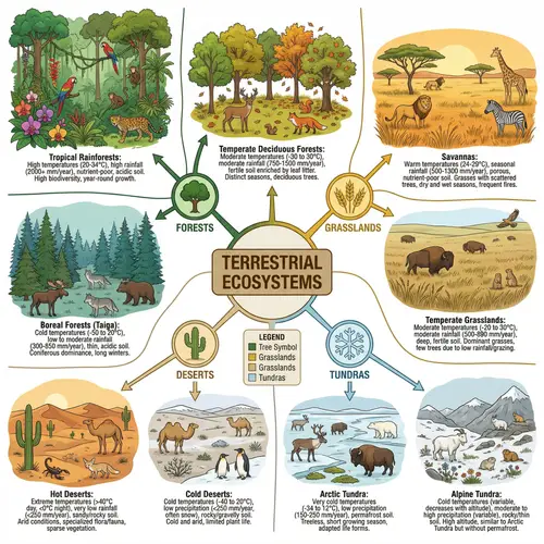 Types of Terrestrial Ecosystems: Detailed Conceptual Map