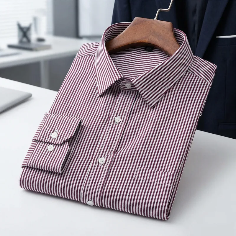 White and Burgundy Shirt for Business Administration