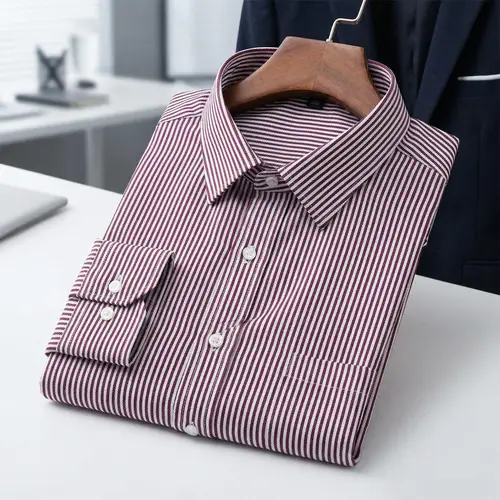 White and Burgundy Shirt for Business Administration