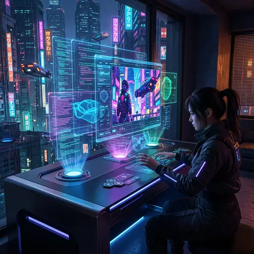Futuristic Holographic Computer System | Cyberpunk Inspired Design