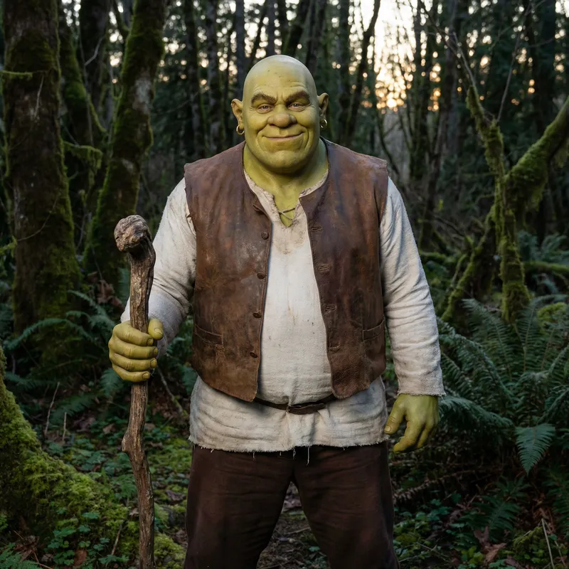 Muscular Ogre Fantasy in Deep Forest - Sherk Character Muscular Ogre Fantasy in Deep Forest - Sherk Character