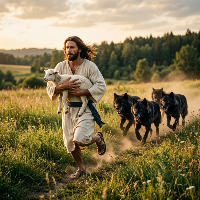 Jesus Running with a Lamb: A Scene of Hope Jesus Running with a Lamb: A Scene of Hope
