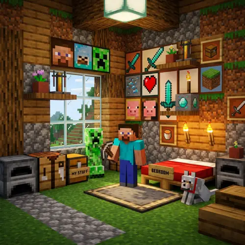 Cozy Minecraft-Themed Room Decor Ideas