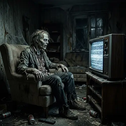 Zombie Watching Television - Eerie Static Noise