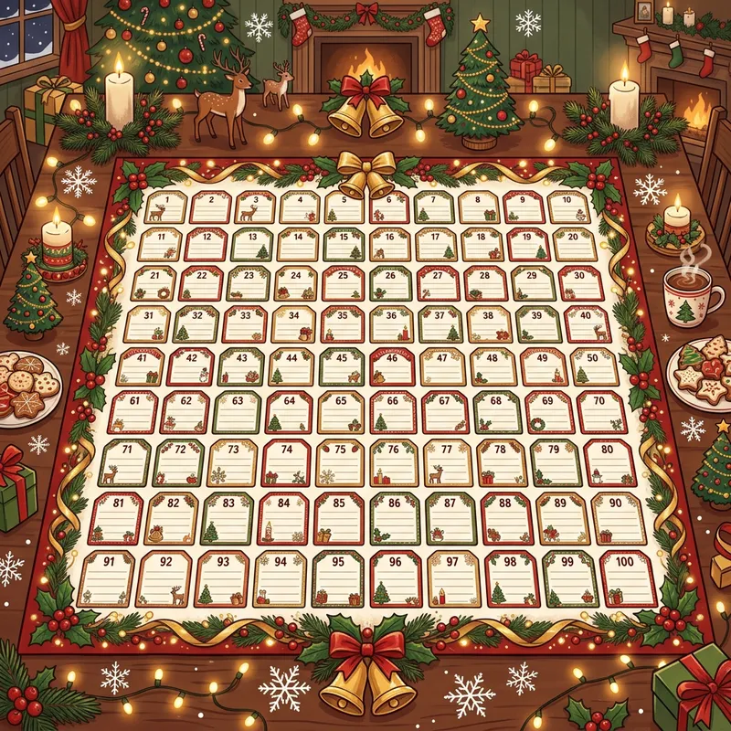 Christmas Table with 100 Spaces for Writing | Festive Holiday Decor Christmas Table with 100 Spaces for Writing | Festive Holiday Decor