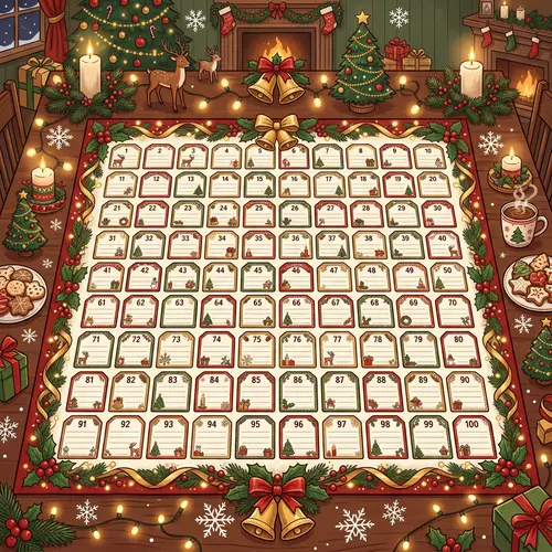 Christmas-themed Table with 100 Spaces for Decoration | Festive Holiday Decor