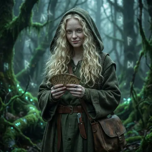 Eerie Light Elf Girl in Mystical Setting