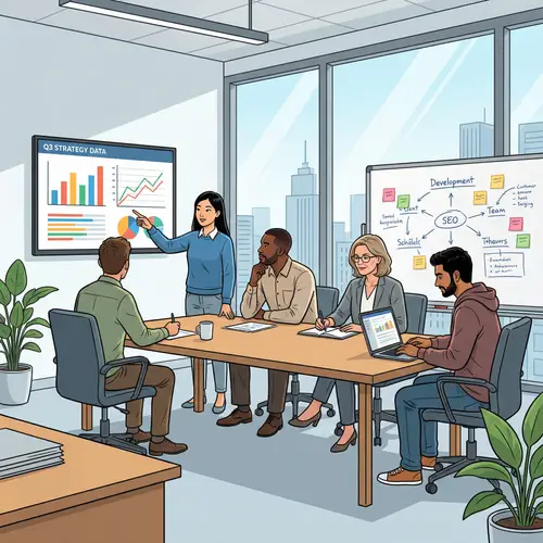 Modern Office Environment Strategy Meeting with Diverse Staff