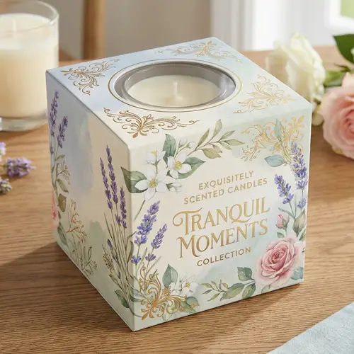 Elegant 3x3x3 Inch Decorative Scented Candle Box