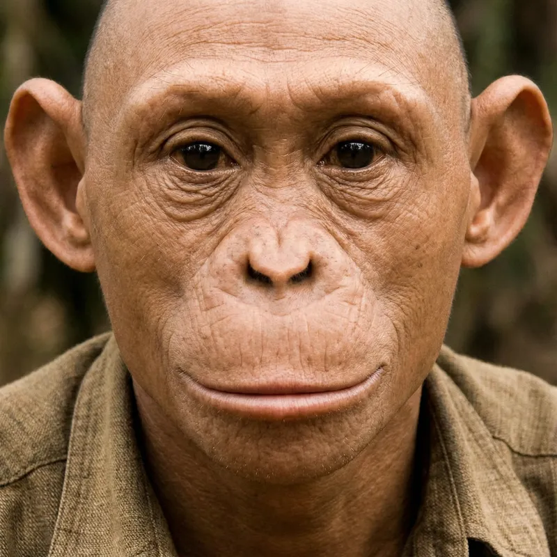 Unique Human-Monkey Face Artistry