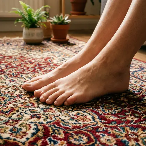 Elegant Feet on Plush Carpet - Close-Up Beauty