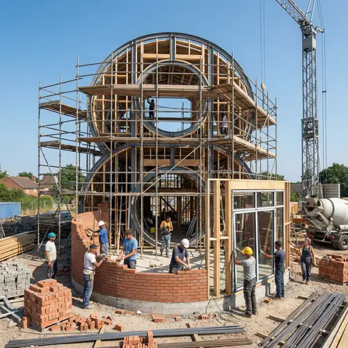 Unique Figure Eight-Shaped House Under Construction