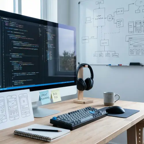 LinkedIn Banner for Frontend Developer Workspace