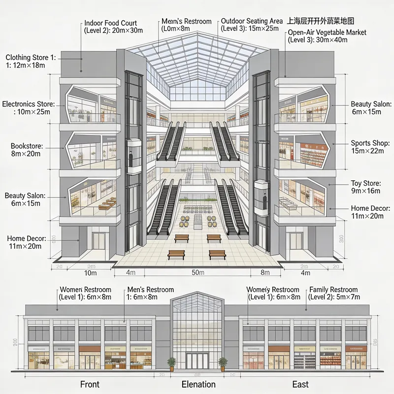 Modern Shopping Mall Floorplan Design