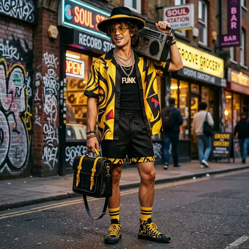 Funky Men's Outfit in Yellow and Black